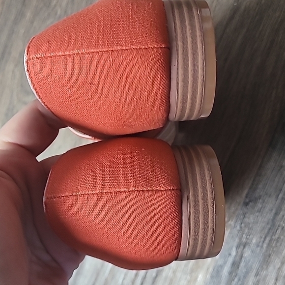 Violet & Red Season orange fabric loafers size 10M - Picture 6 of 10